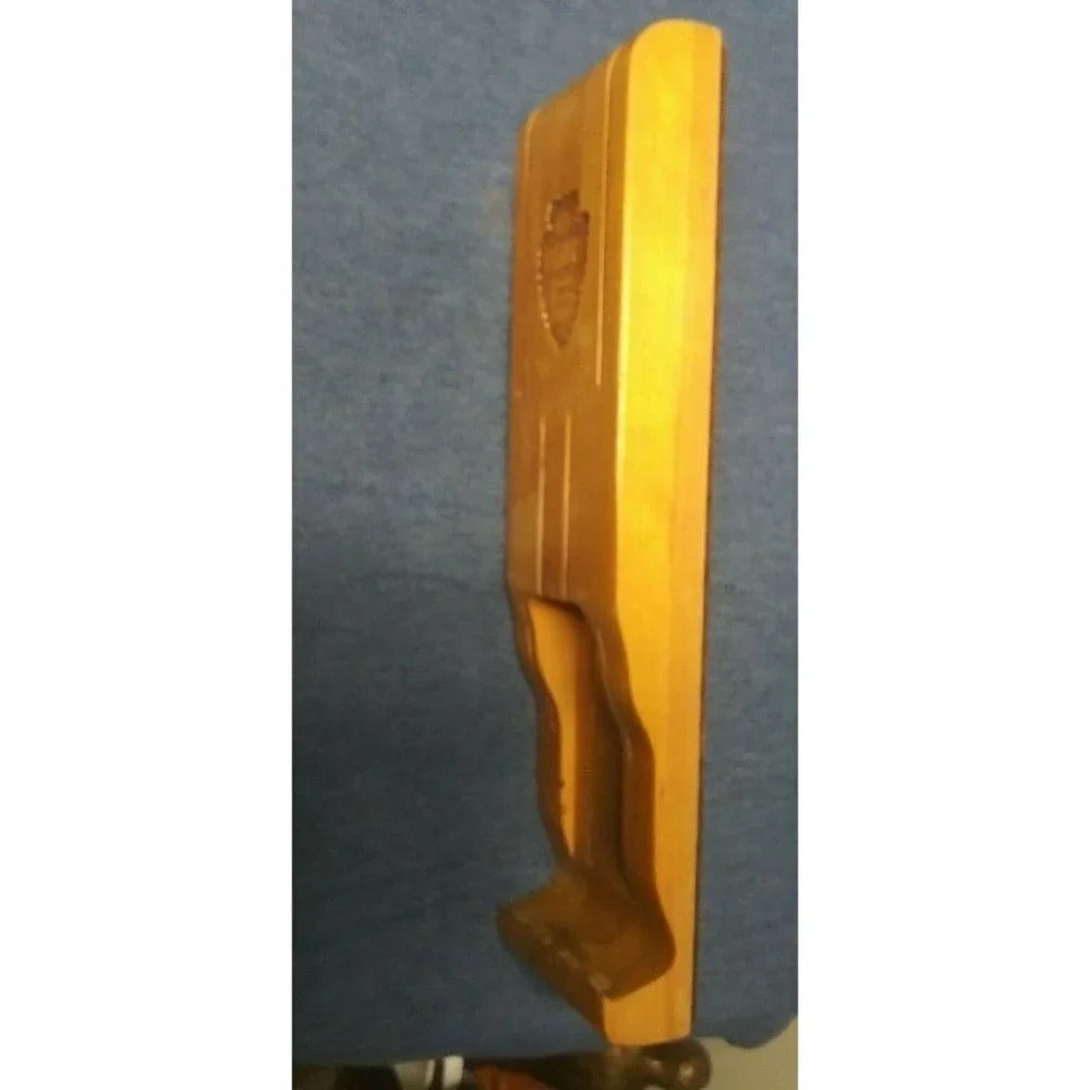 Vintage Wood Knife Holder RARE EKCO Flint Vanadium Stainless Nice condition